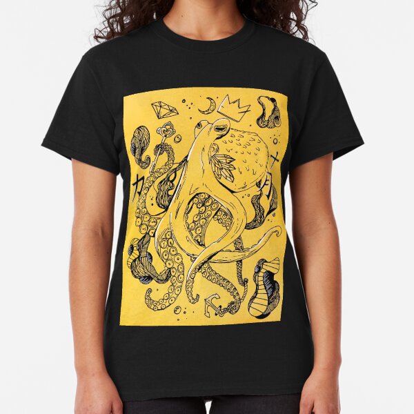 Royal Octopus In Canary Yellow Classic T-Shirt