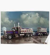 LKW und Transfer am Strand Poster