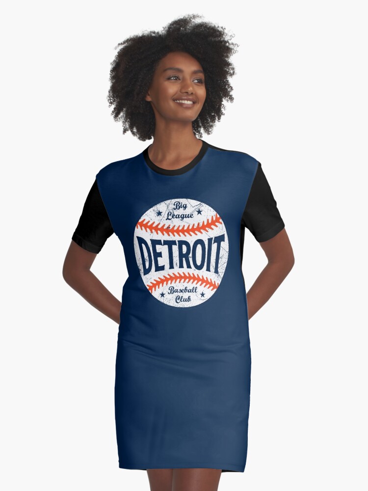 Detroit Retro Big League Baseball - Navy Graphic T-Shirt Dress for Sale by  SaturdayACD