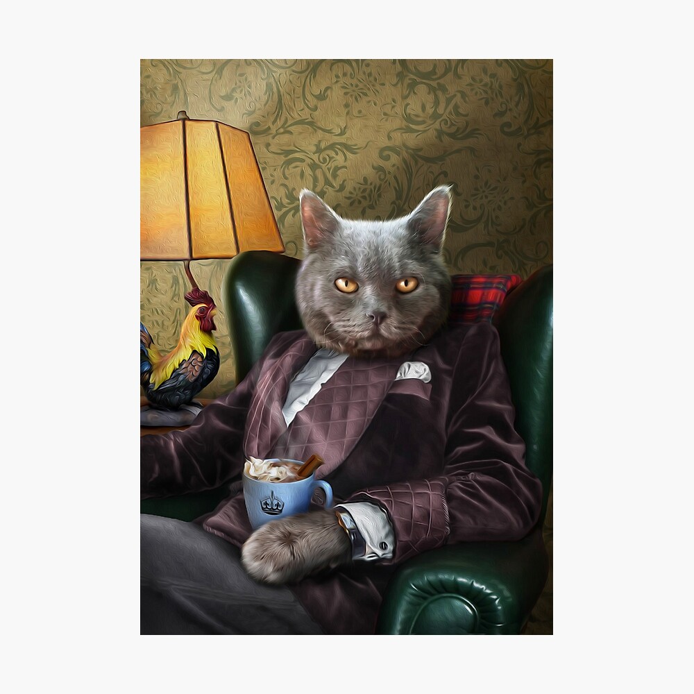 anthropomorphic cat portrait - persian cat professor wearing a