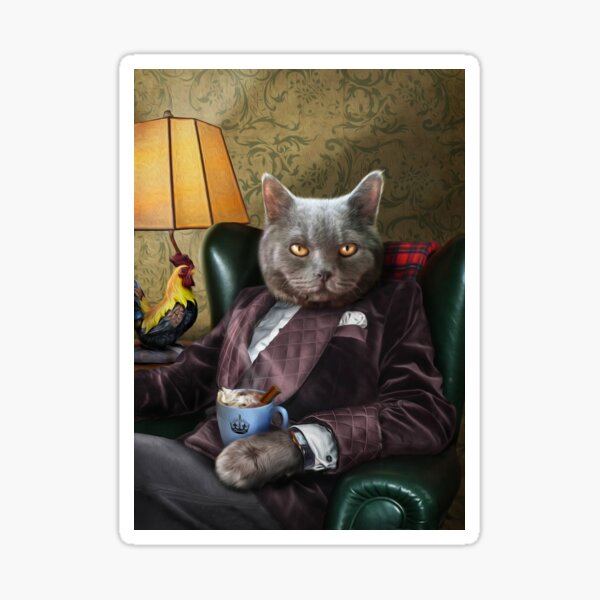 Persian Cat portrait - Finlay Sticker