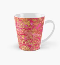 Pink und Gold Barock Blumenmuster Tasse (konisch)