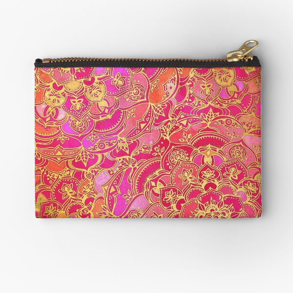 Vista previa del artículo con la obra «Patrón floral barroco rosa y dorado», diseñado y vendido por micklyn.