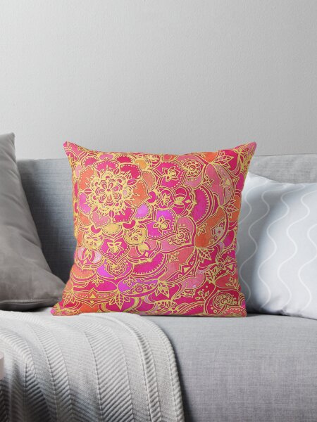 Pink and gold pillows sale