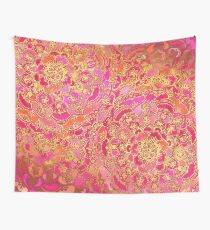 Pink und Gold Barock Blumenmuster Wandbehang