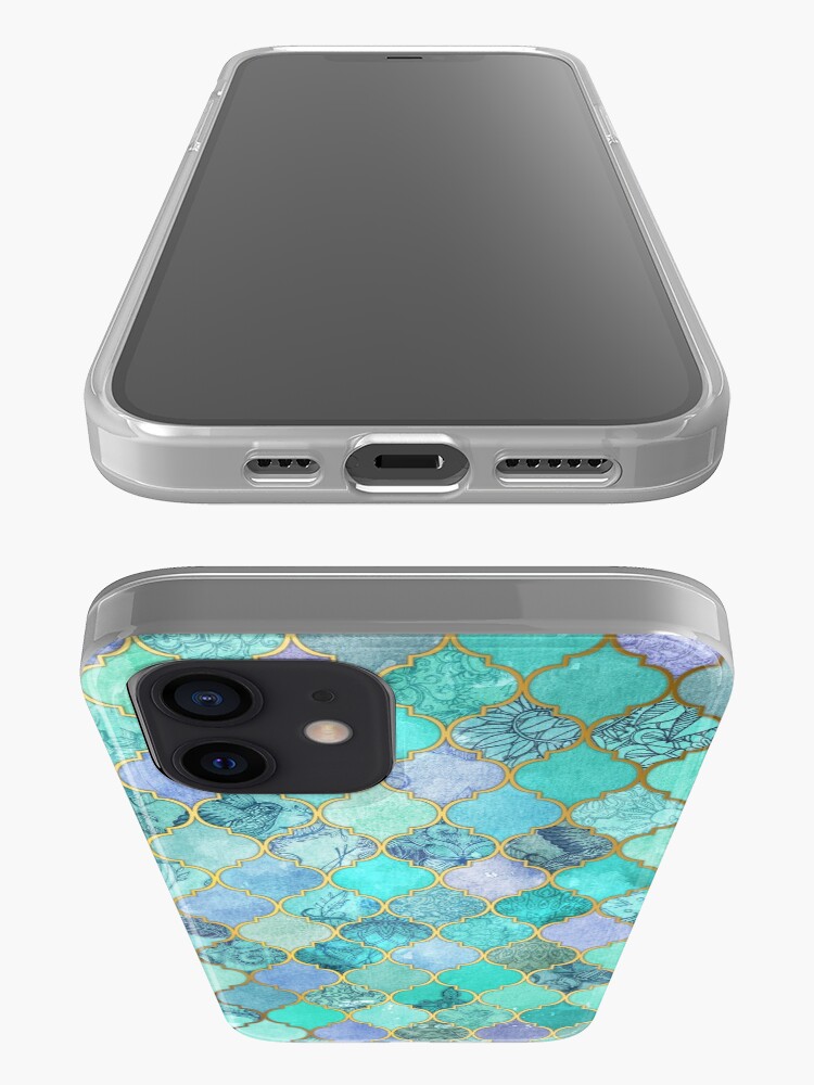 Alternate view of Cool Jade & Icy Mint Decorative Moroccan Tile Pattern iPhone Case & Cover