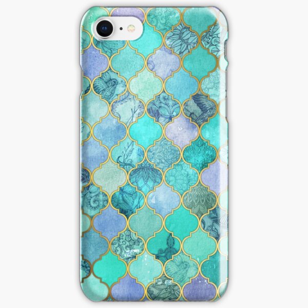 Cool Jade & Icy Mint Decorative Moroccan Tile Pattern iPhone Snap Case