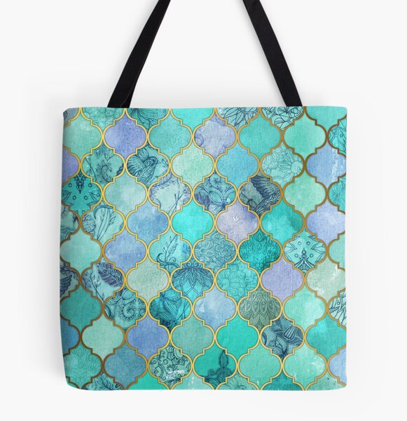Society6 ケース Cool Jade & Icy Mint Decorative Moroccan Til Cool Jade & Icy Mint Decorative Moroccan Tile Pattern Carry