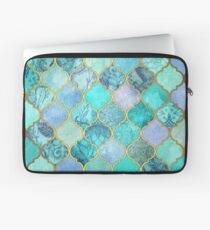 Funda para portátil Patrón de mosaico marroquí fresco de Jade & Icy Mint decorativo