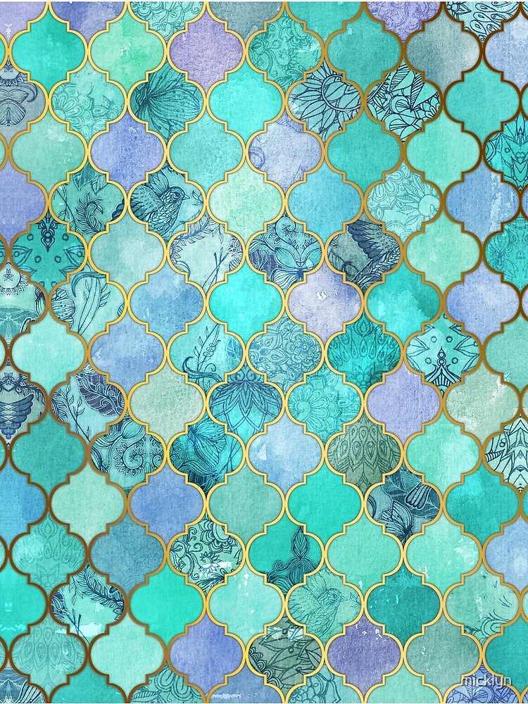 Society6 ケース Cool Jade & Icy Mint Decorative Moroccan Til Cool Jade & Icy Mint Decorative Moroccan Tile Pattern