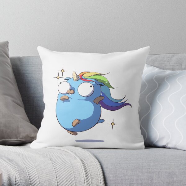 Golang Gopher Unicorn Cojín