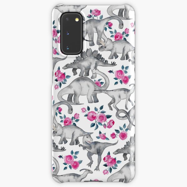 Dinosaurs and Roses – white Samsung Galaxy Snap Case