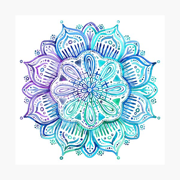azul y aguamarina en blanco. Lámina fotográfica