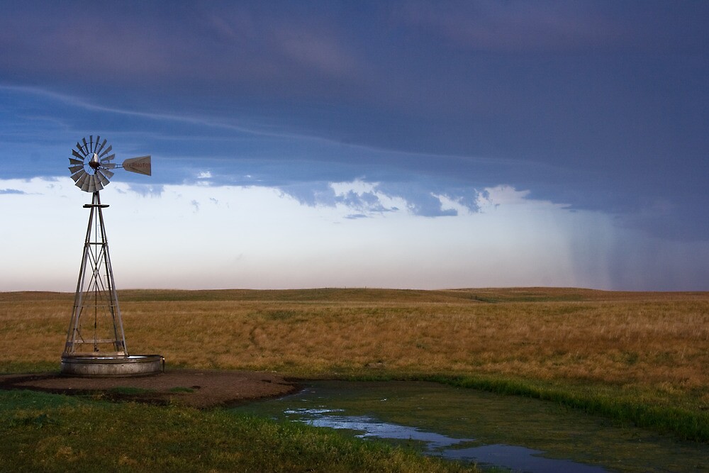 "Summer Storm, Kansas plains" by oakleydo Redbubble