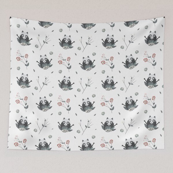 Item preview, Cute Raccoon Seamless Pattern   designed and sold by MysticMagpie.