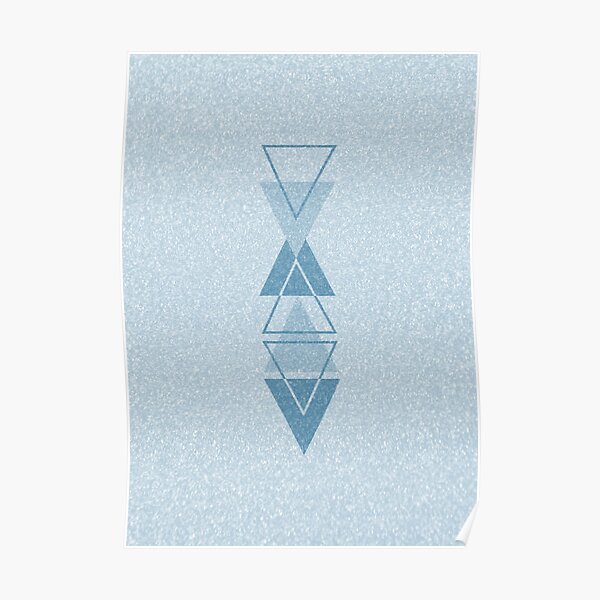 Teal Turquoise Triangles Poster