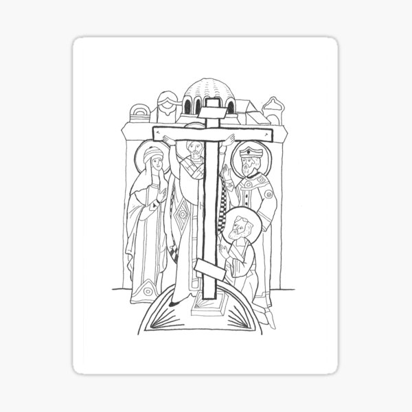 Elevation of the Holy Cross Sticker