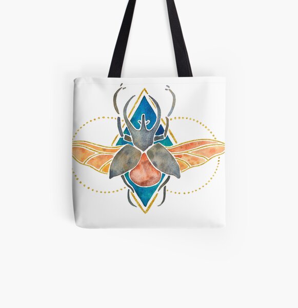 Rhinoceros Beetle All Over Print Tote Bag