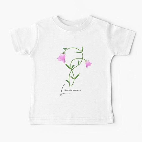 Nordic Wildflower Linnea Twinflower Pretty Pink Flowers floral Baby T-Shirt