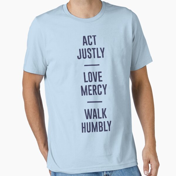 Vista previa del artículo con la obra «Actúa con justicia, ama la misericordia, camina con humildad», diseñado y vendido por elizaldesigns.