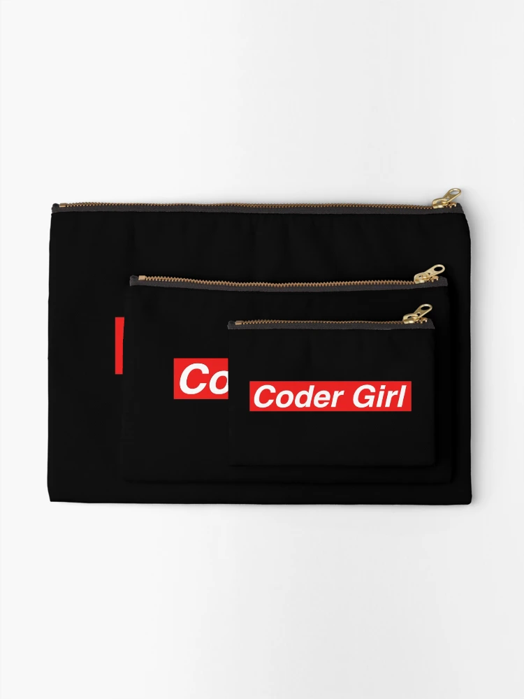 Thumbnail 2 of 4, Zipper Pouch, Coder Girl designed and sold by KeepOnCoding.