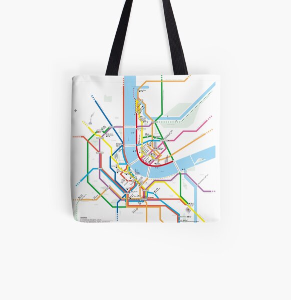 U-BAHN | BaselCitymap Artwork Allover-Print Tote Bag