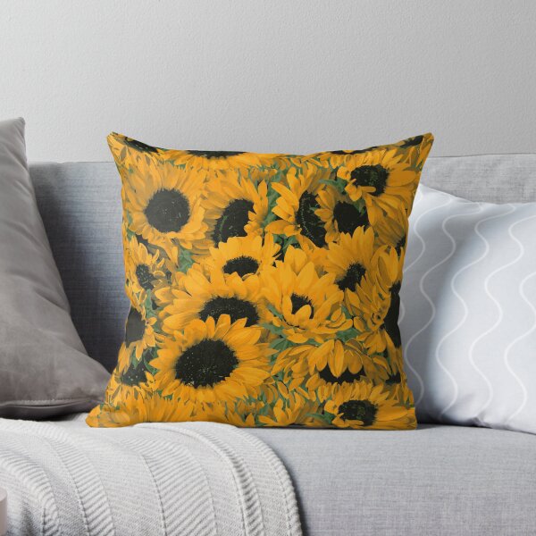 Sunflower fields Throw Pillow
