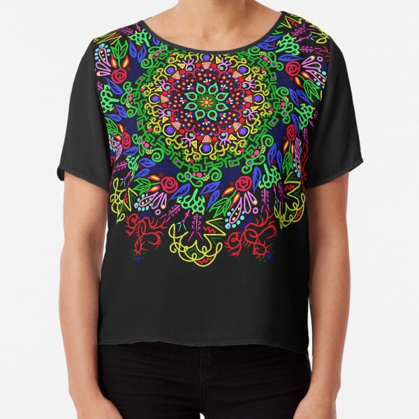 berries and roses mandala Chiffon Top