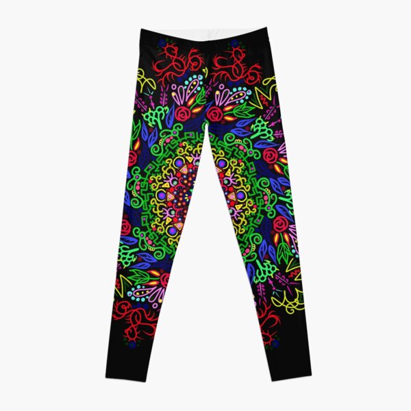 berries and roses mandala Leggings