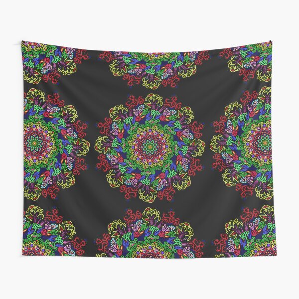 berries and roses mandala Tapestry