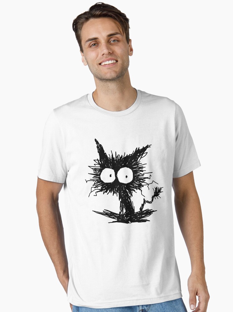 Thumbnail 2 of 7, Essential T-Shirt, Black Unkempt Kitten GabiGabi designed and sold by nekomeandon.
