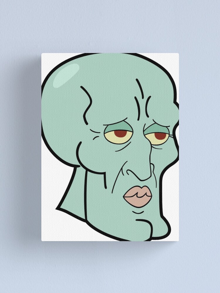 Handsome Squidward Meme Canvas Print For Sale By Officialmemo Redbubble 