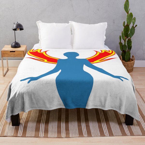 Item preview, Blue angel with red fire wings designed and sold by queensoft.