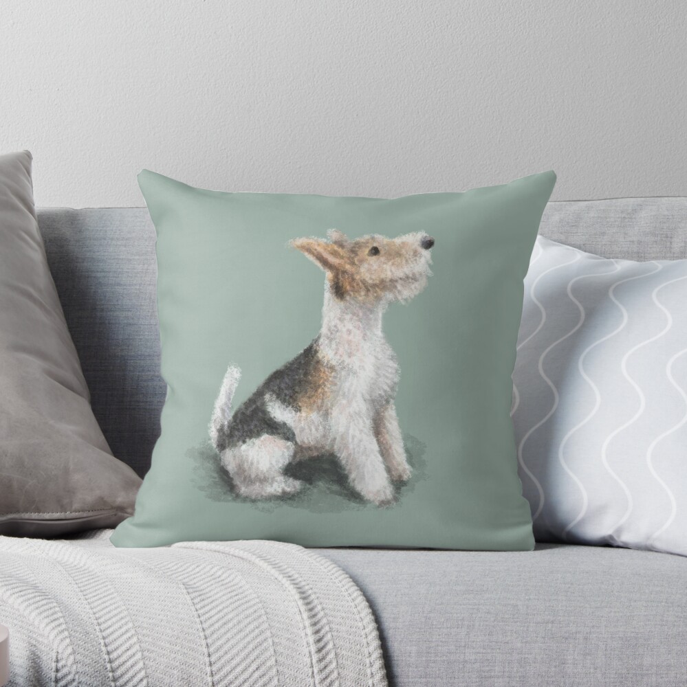 Erik the Fox Terrier Throw Pillow