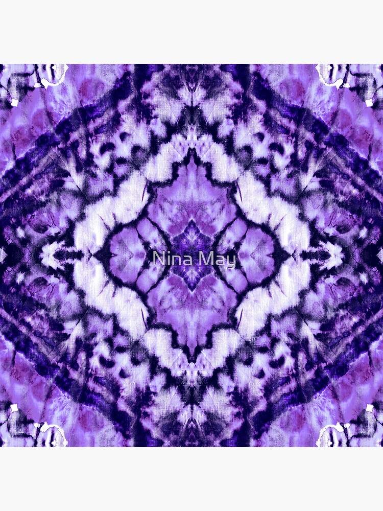 Linen Tie Dye Purple Ikat by ninabmay