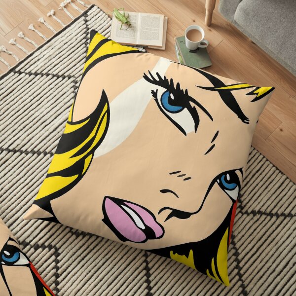 Un pop art vectorisé et retravaillé de Roy Lichtenstein Coussin de sol