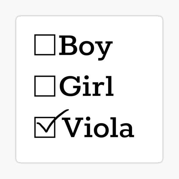 "Gender is Viola" Sticker for Sale by riotrainbows Redbubble