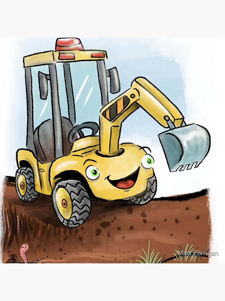 "Exited Yellow Digger cartoon" Throw Pillow by Extreme-Fantasy | Redbubble