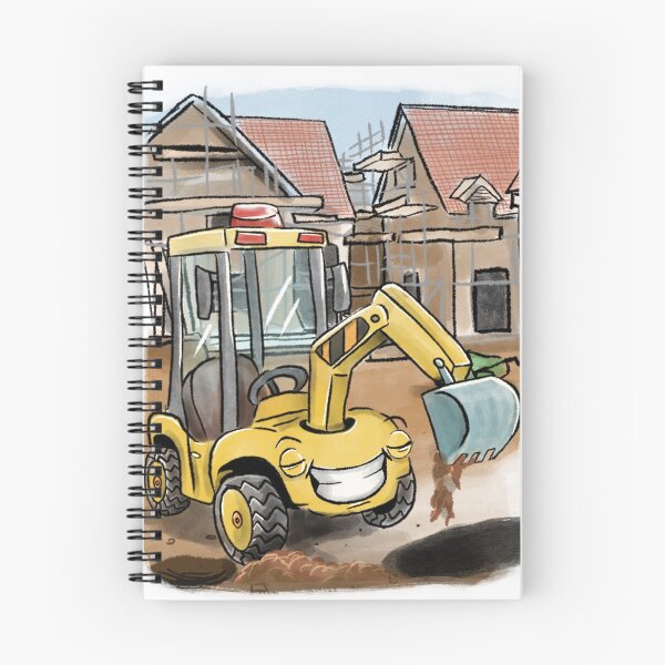 Item preview, Happy to be digging Yellow Digger on construction site cartoon designed and sold by Matt Corrigan.