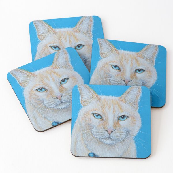 Item preview, Marshmallow the Cat Painting designed and sold by Art by Kirsten Sneath.