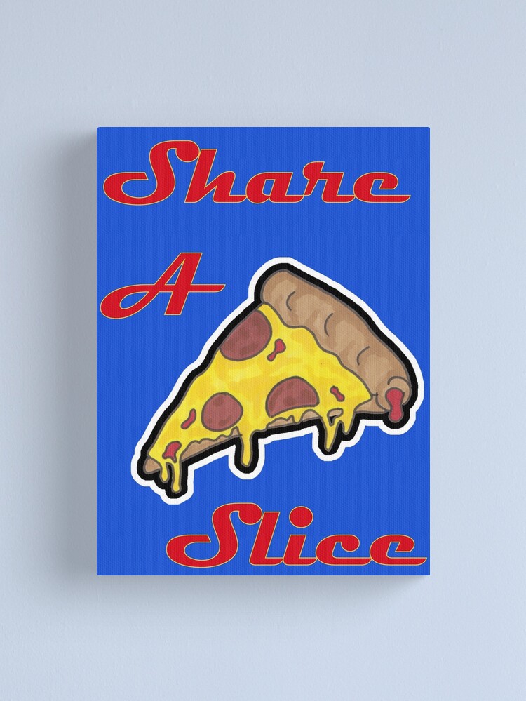 Thumbnail 1 of 3, Canvas Print, Share a slice - Pizza designed and sold by WheelerDesigns.