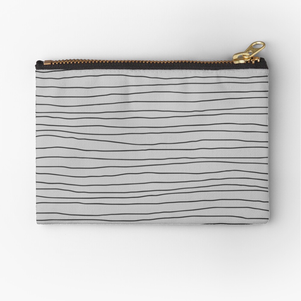 Hand Drawn Lines - Gray Zipper Pouch