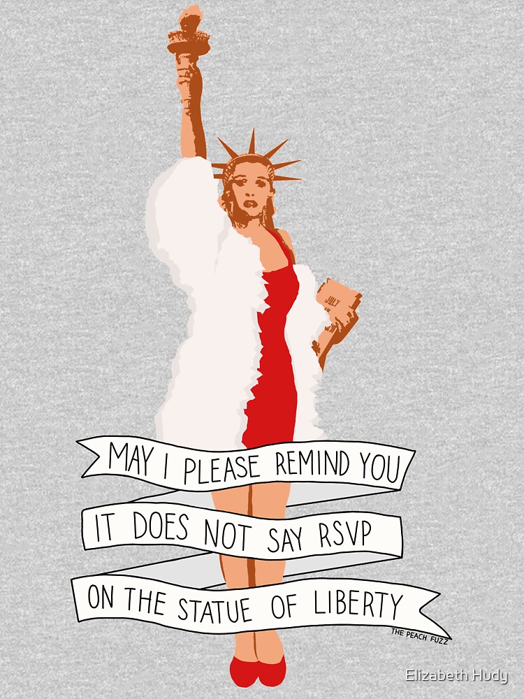Thumbnail 3 of 3, Tank Top, It Does Not Say RSVP On The Statue Of Liberty - The Peach Fuzz designed and sold by elizabethhudy.