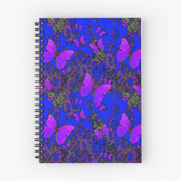 Item preview,   AWESOME VIOLET PURPLE BUTTERFLIES ON BLUE PATTERNS  designed and sold by sharlesart.