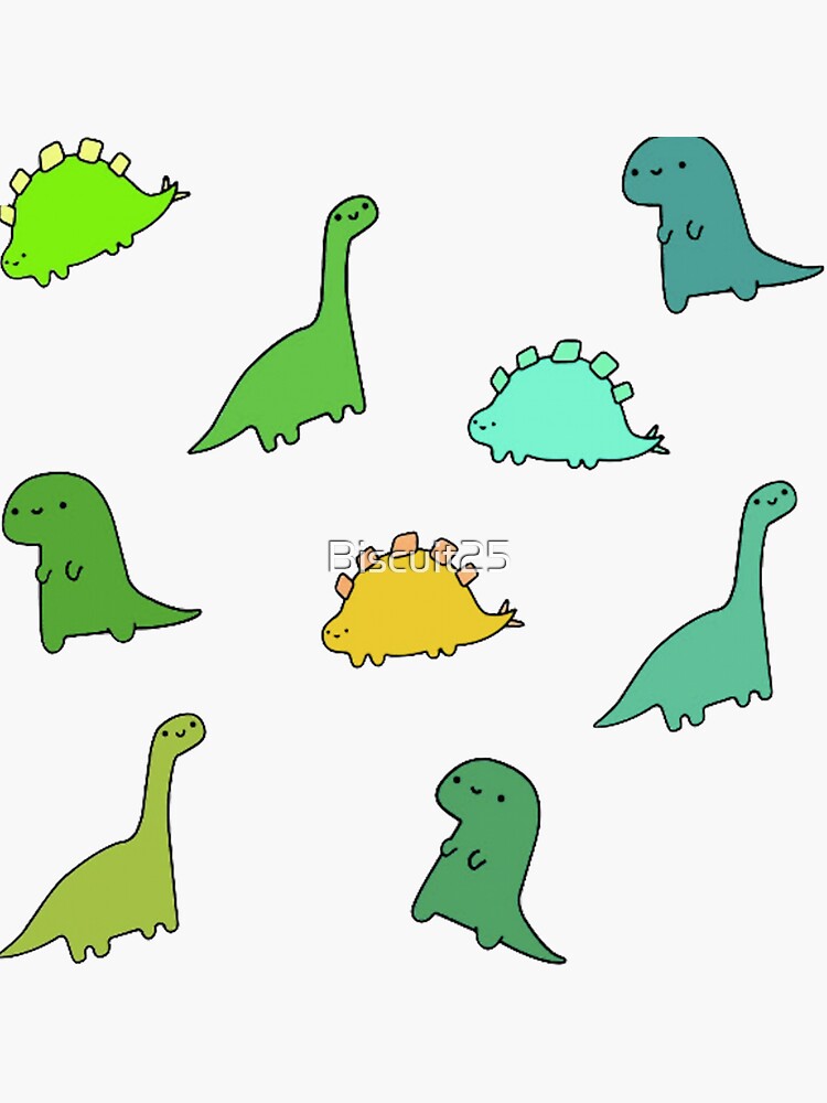 Thumbnail 3 of 3, Sticker, dino pack designed and sold by Biscuit25.