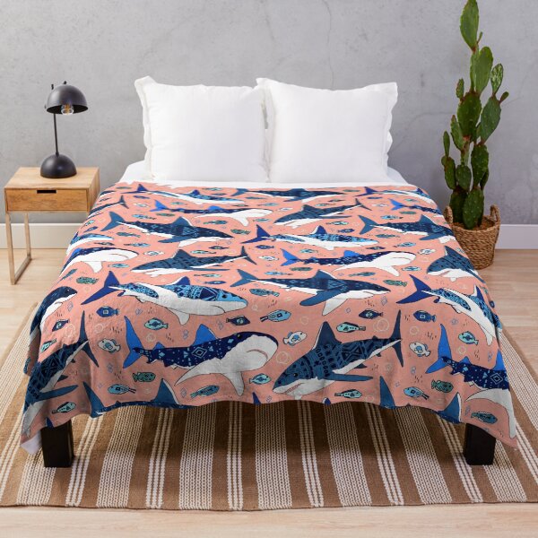 Item preview, Sharks on Blush Pink designed and sold by TigaTiga.