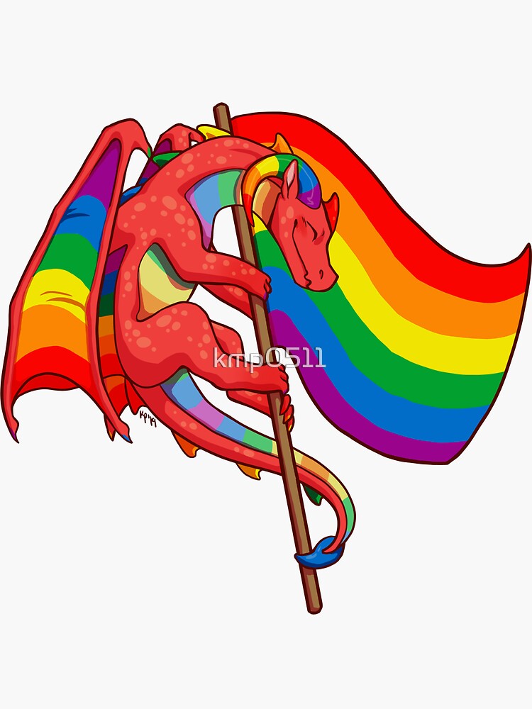 Gay Pride Flag Dragon 3rd Edition Sticker For Sale By Kmp0511