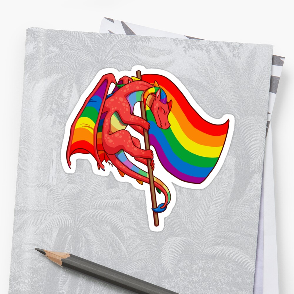 Gay Pride Flag Dragon 3rd Edition Sticker By Kmp0511 Redbubble