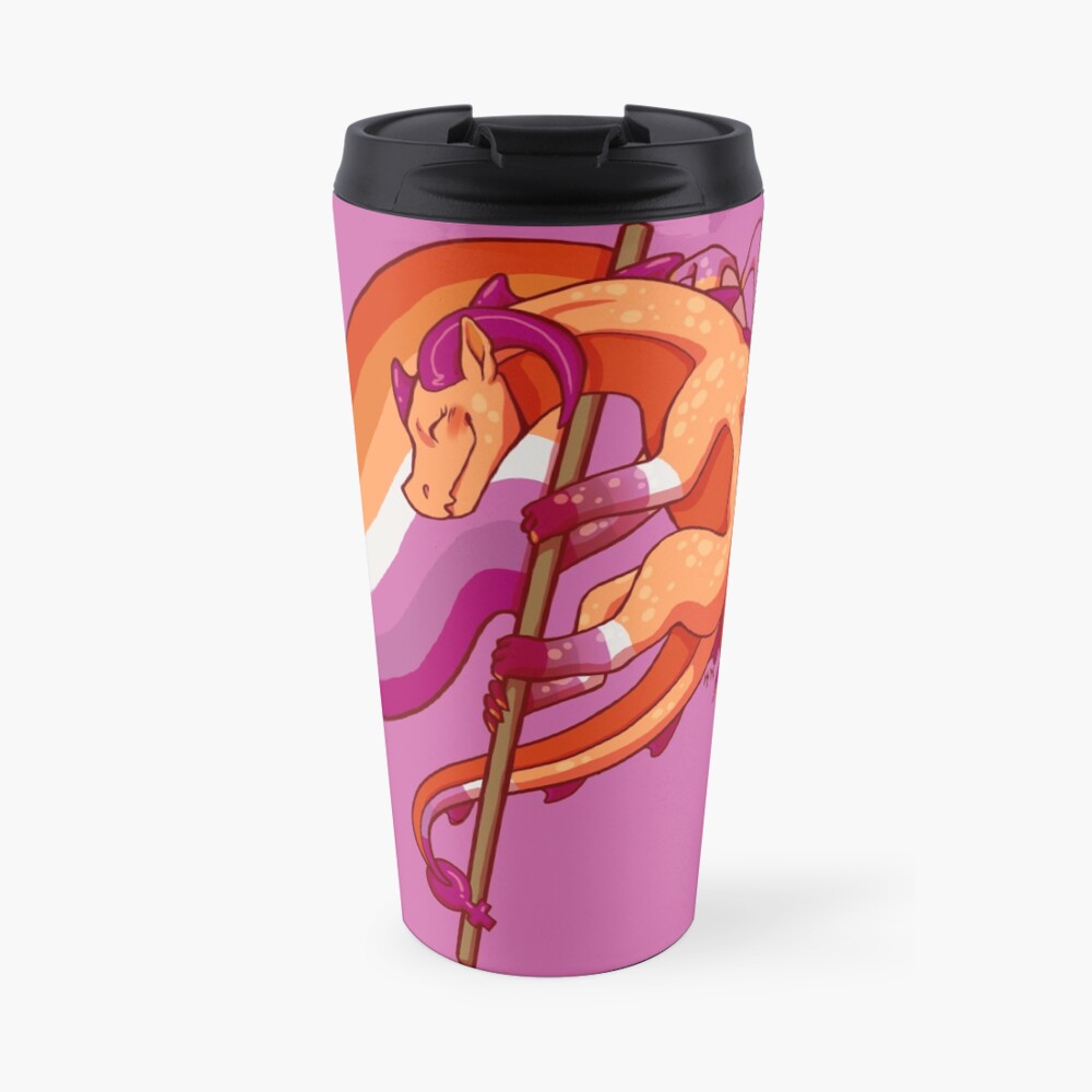 Lesbian Pride Flag Dragon (3rd Edition-New Flag) Travel Mug