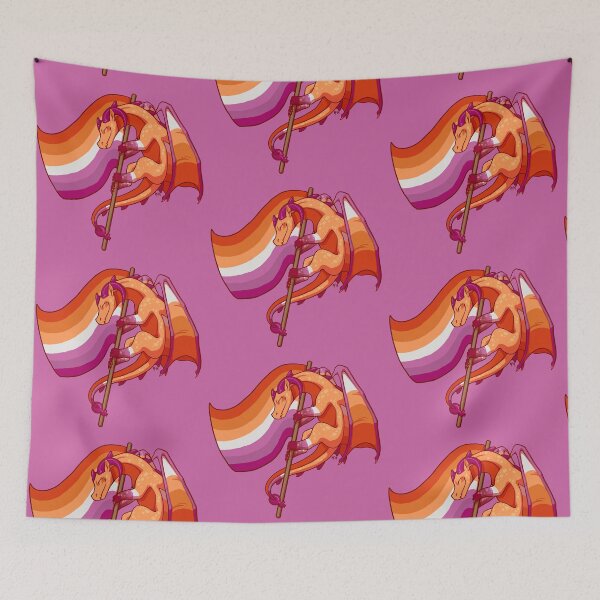 Item preview, Lesbian Pride Flag Dragon (3rd Edition-New Flag) designed and sold by Art of Keymintt.